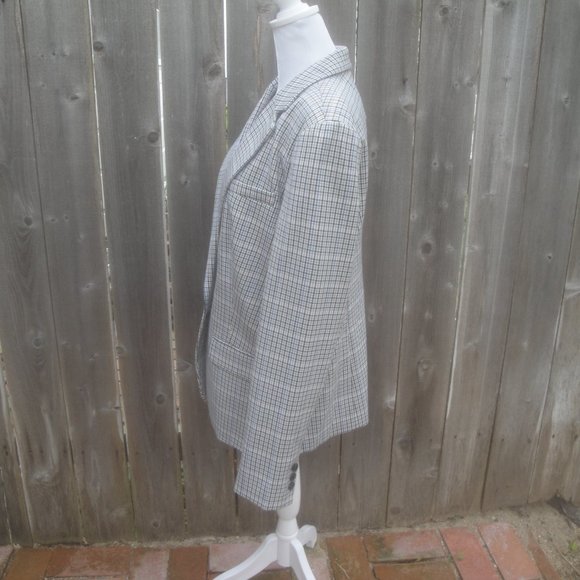NEW A New Day Womens Blazer Jacket Size 14 Gray Plaid Chic Professional Preppy - Picture 6 of 9